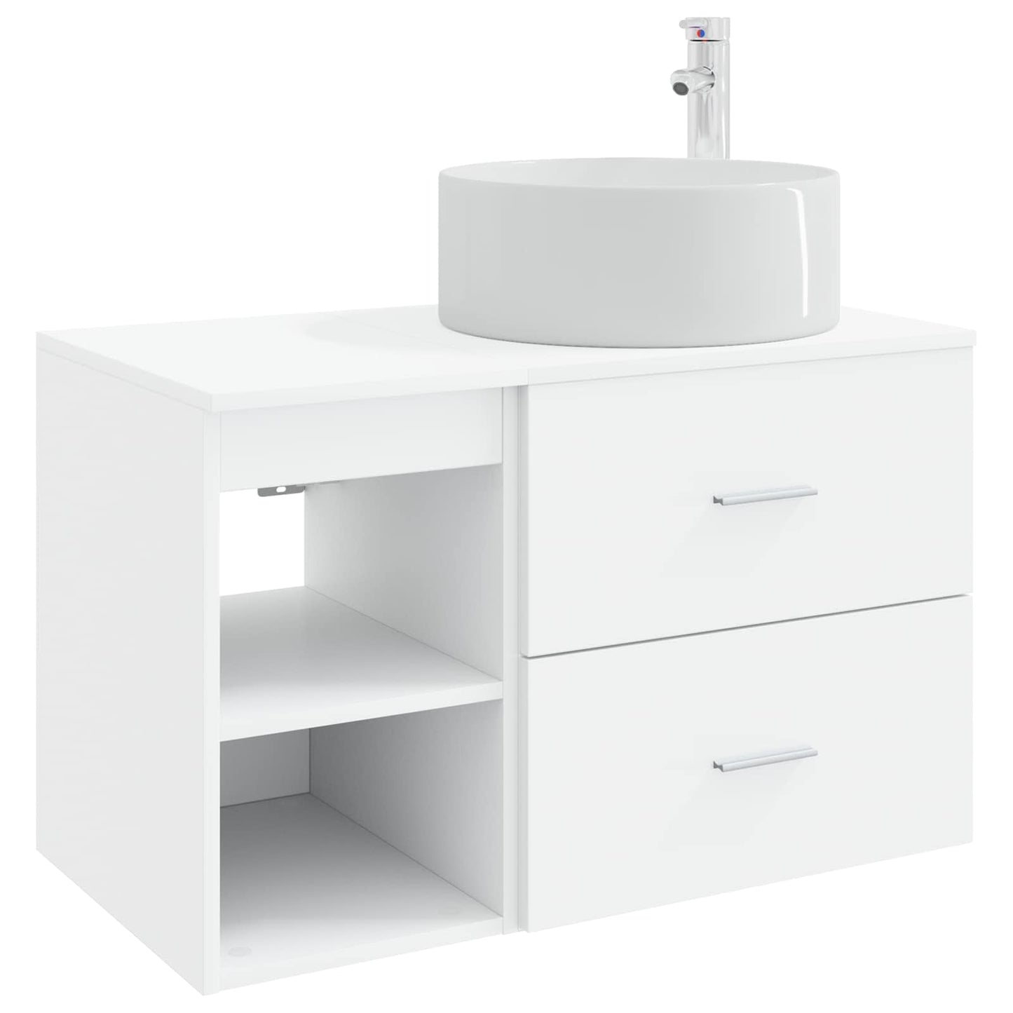 Fürdőszoba bútor szett 2 pcs Fehér Szerelt Fa