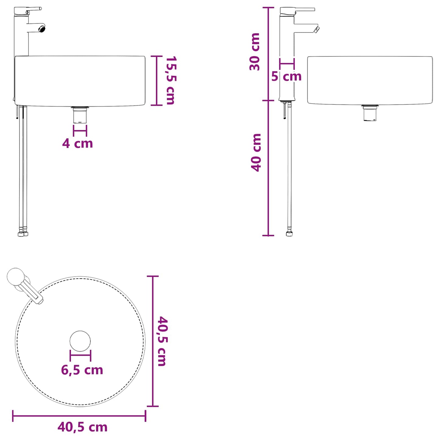 Fürdőszoba bútor szett 2 pcs Antik Fa Szerelt Fa