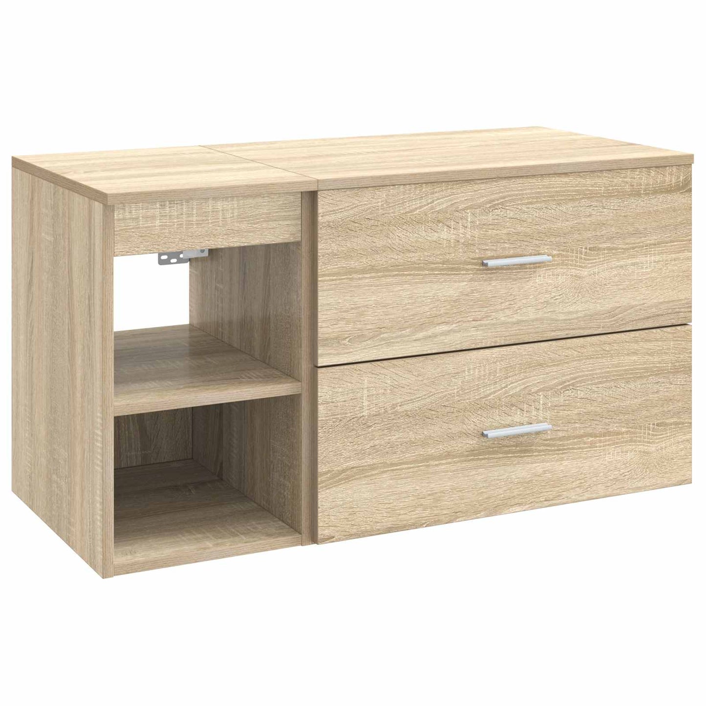 Fürdőszoba bútor szett 2 pcs Sonoma Tölgy Szerelt Fa