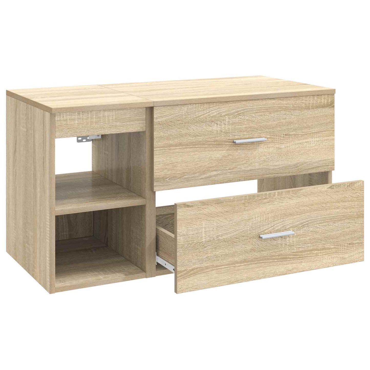 Fürdőszoba bútor szett 2 pcs Sonoma Tölgy Szerelt Fa