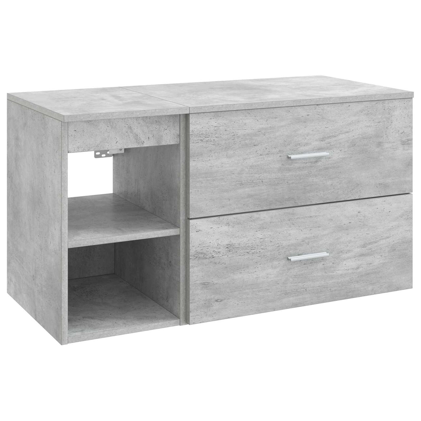 Fürdőszoba bútor szett 2 pcs Betonszürke Szerelt Fa