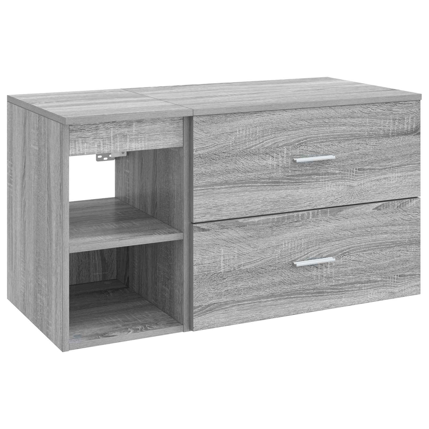 Fürdőszoba bútor szett 2 pcs Szürke Sonoma Szerelt Fa