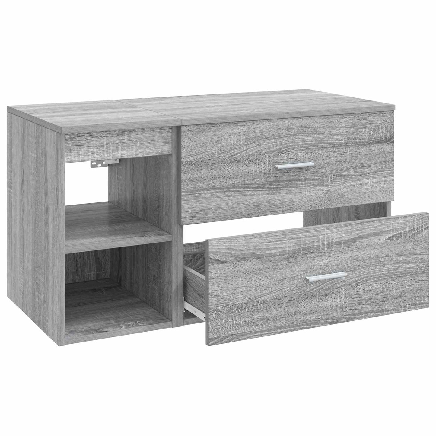 Fürdőszoba bútor szett 2 pcs Szürke Sonoma Szerelt Fa