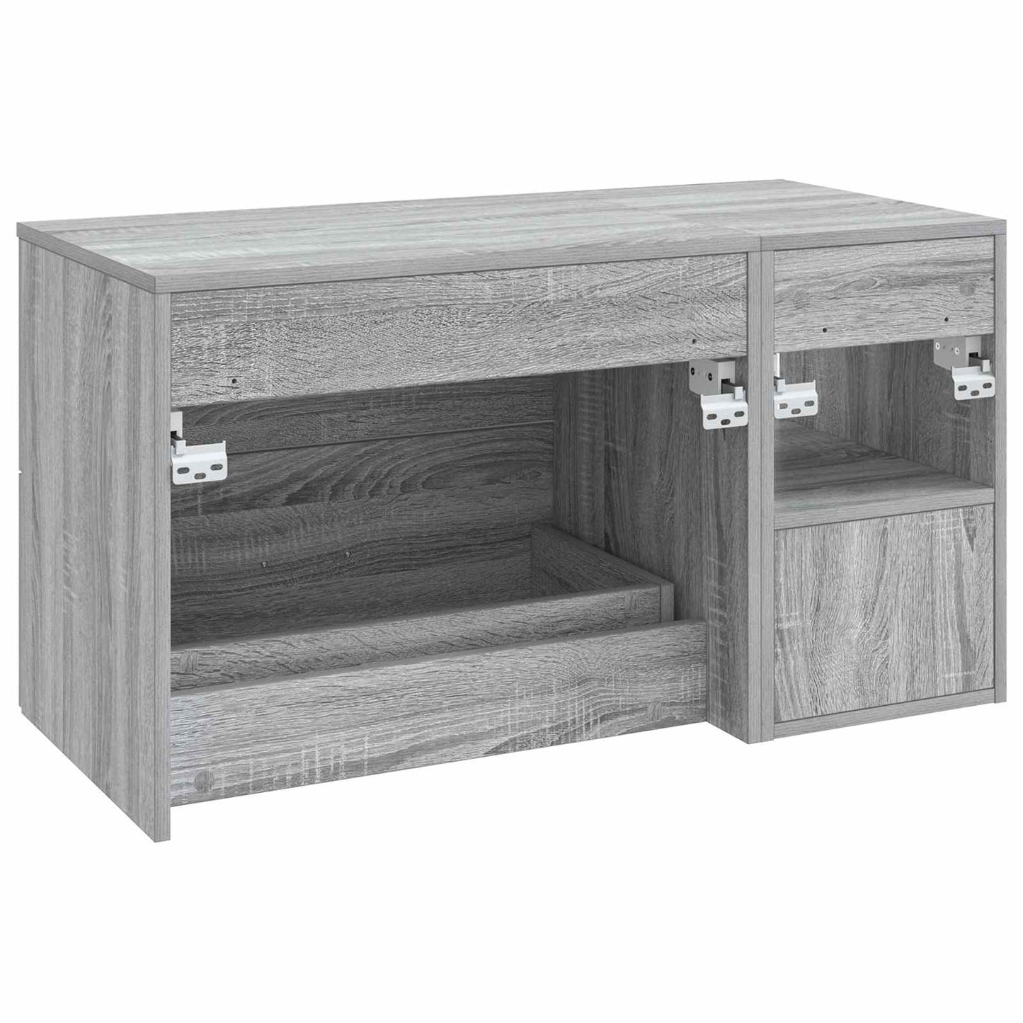 Fürdőszoba bútor szett 2 pcs Szürke Sonoma Szerelt Fa