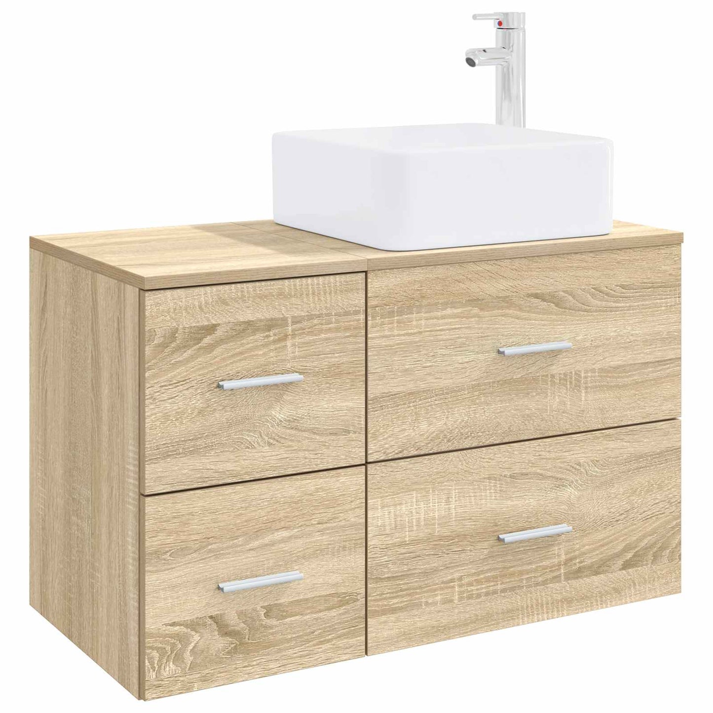 Fürdőszoba bútor szett 2 pcs Sonoma Tölgy Szerelt Fa