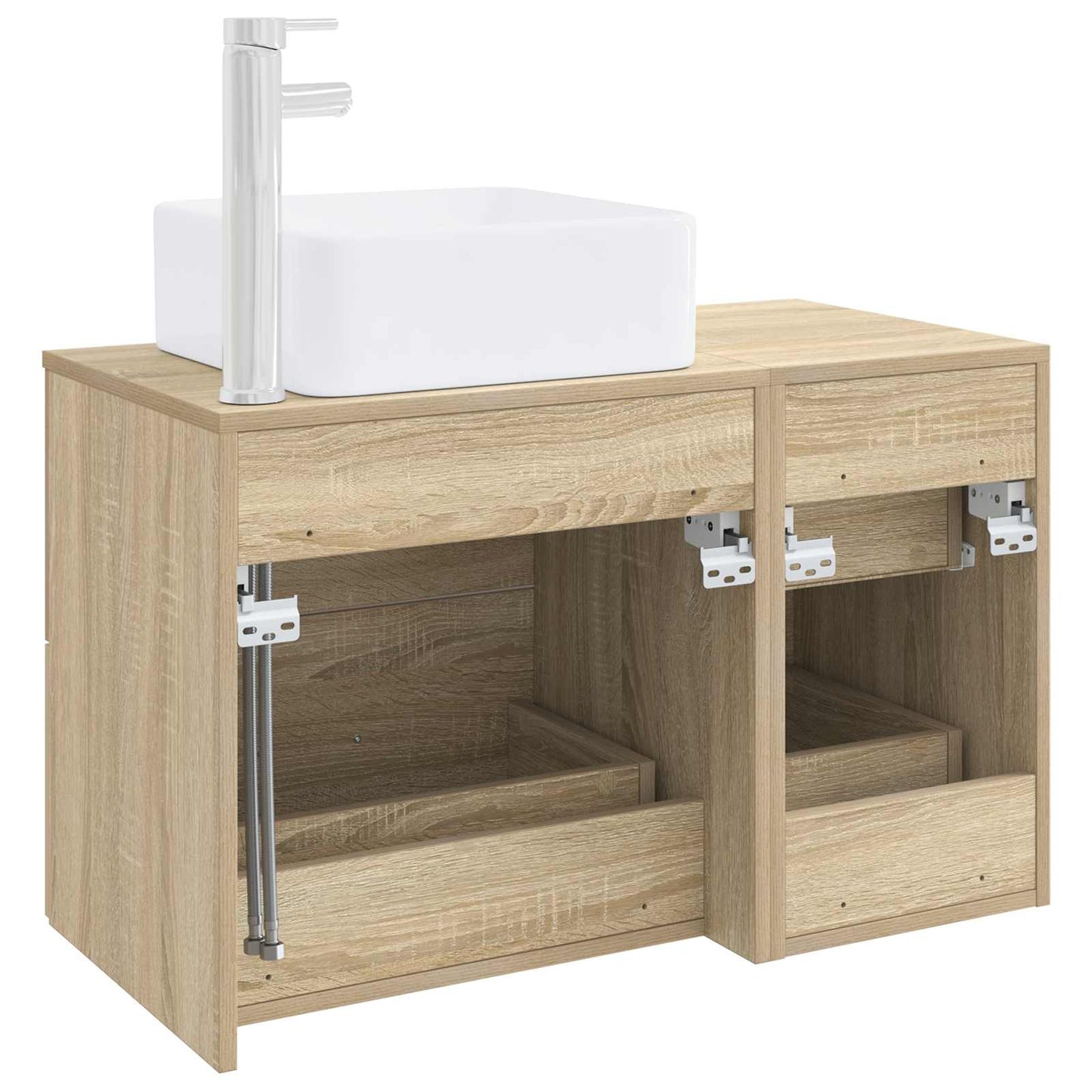 Fürdőszoba bútor szett 2 pcs Sonoma Tölgy Szerelt Fa