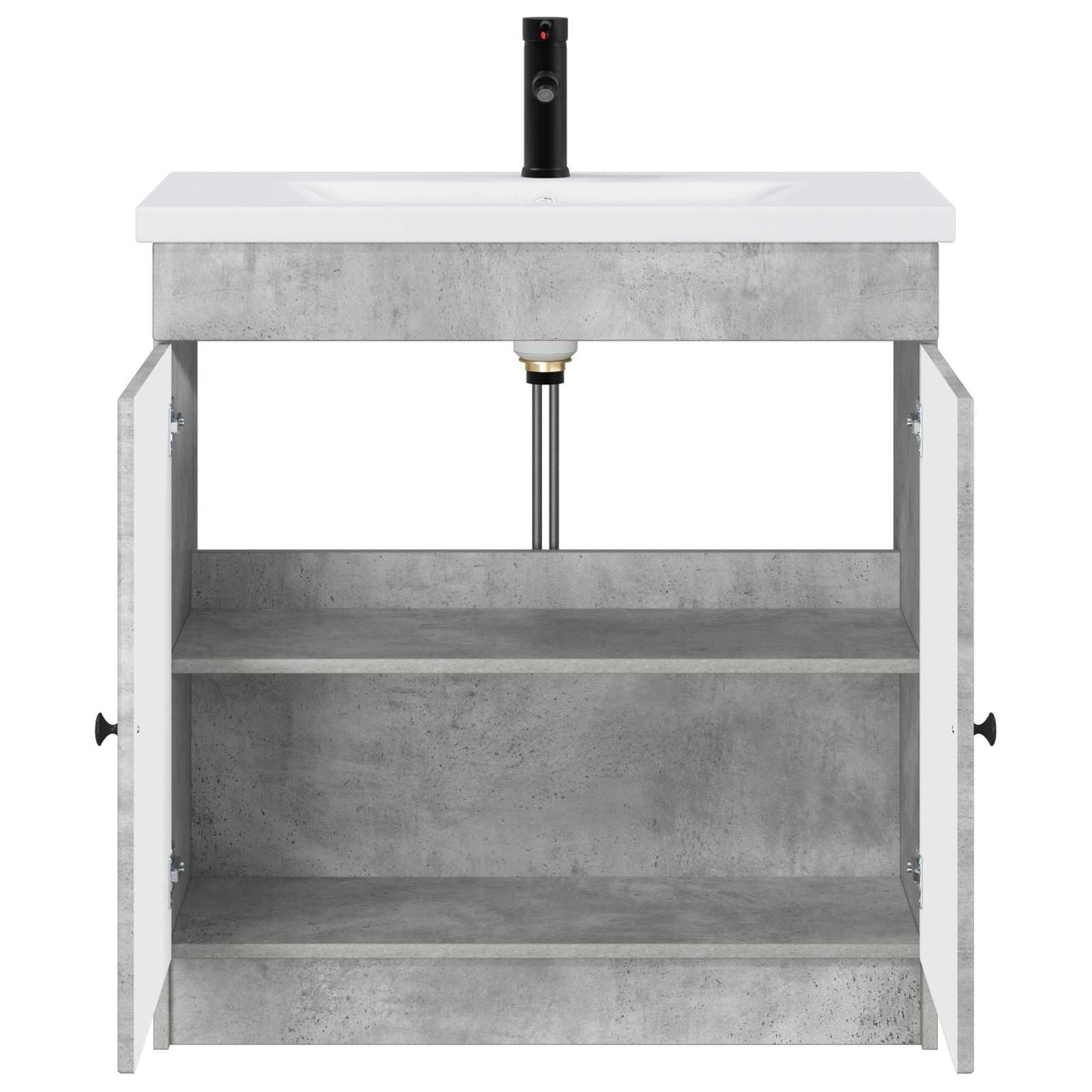 Fürdőszoba bútor szett Betonszürke 56 x 37,5 x 81 cm Szerelt Fa