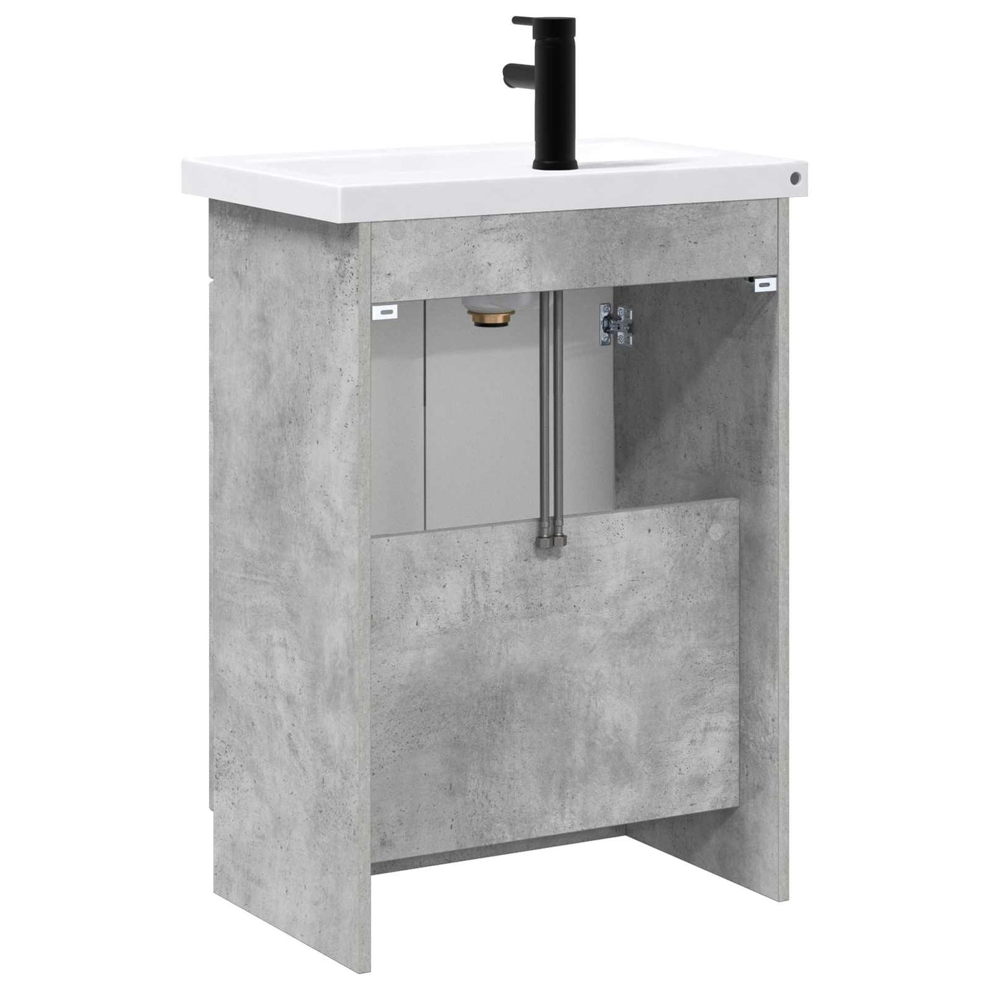 Fürdőszoba bútor szett Betonszürke 56 x 37,5 x 81 cm Szerelt Fa