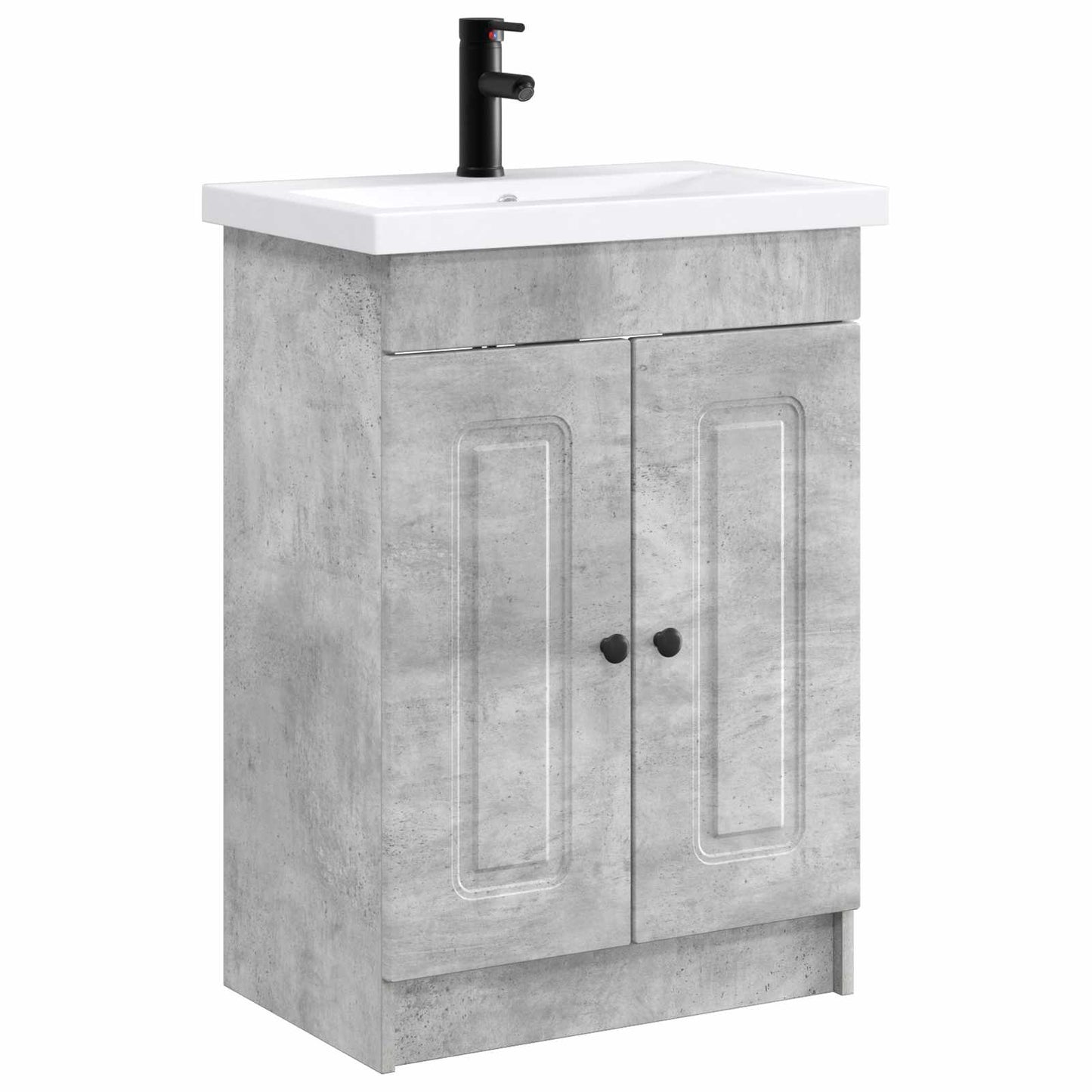 Fürdőszoba bútor szett Betonszürke 56 x 37,5 x 81 cm Szerelt Fa