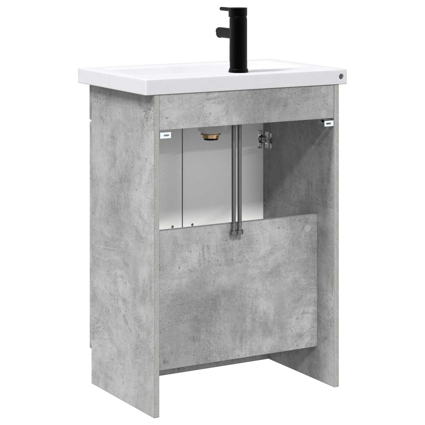 Fürdőszoba bútor szett Betonszürke 56 x 37,5 x 81 cm Szerelt Fa