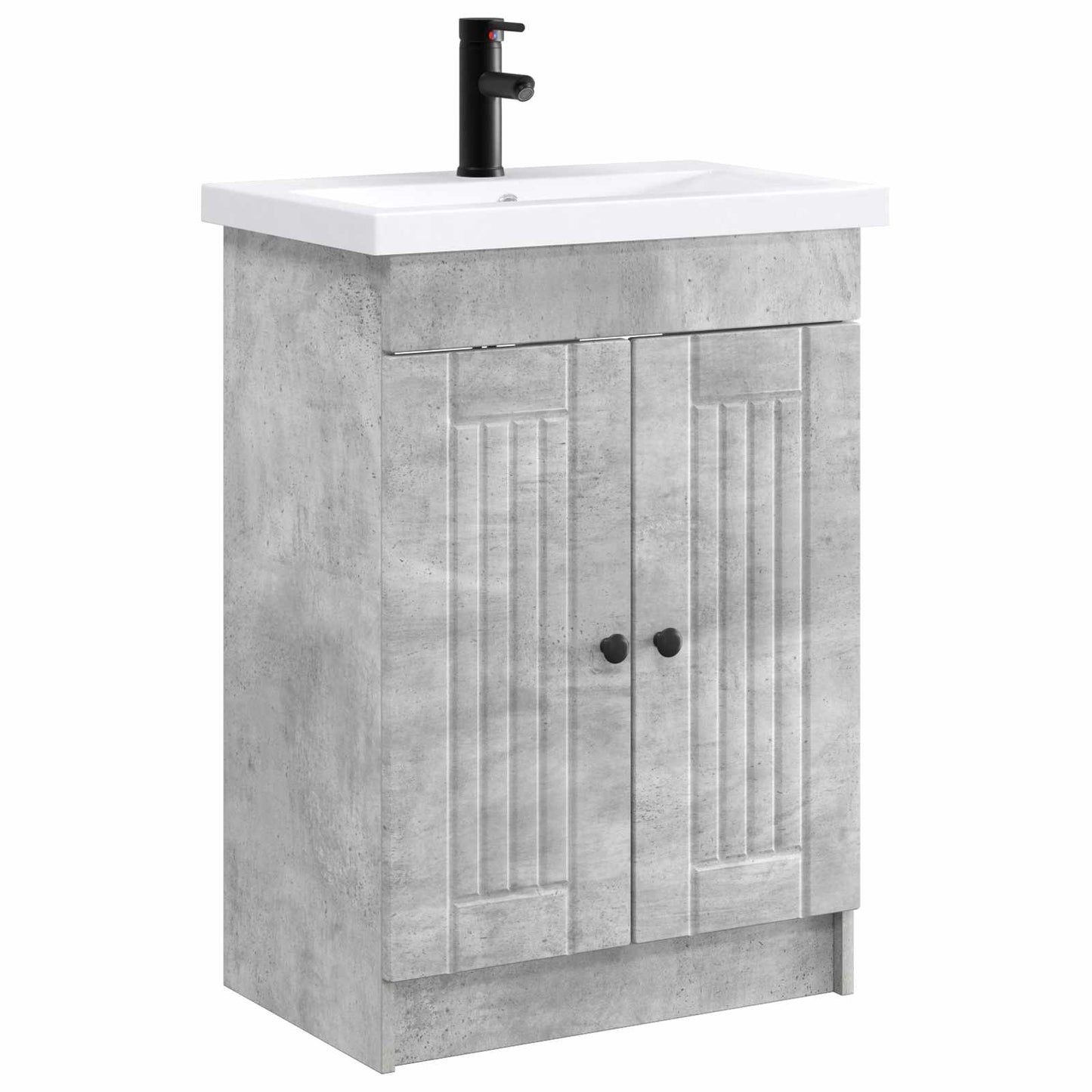 Fürdőszoba bútor szett Betonszürke 56 x 37,5 x 81 cm Szerelt Fa