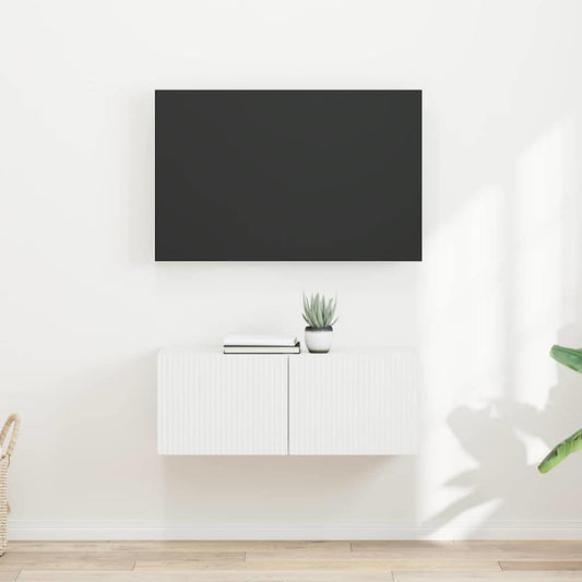 TV Fali Szekrény 2 pcs Fehér 39 x 31 x 29,5 cm Faanyag