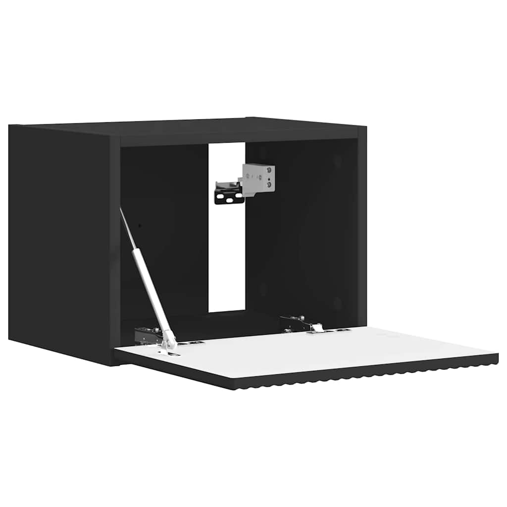 TV Fali Szekrény 39 x 31 x 29,5 cm Fekete Szerelt Fa