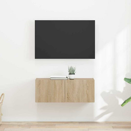 TV Fali Szekrény 2 pcs Sonoma 39 x 31 x 29,5 cm Faanyag