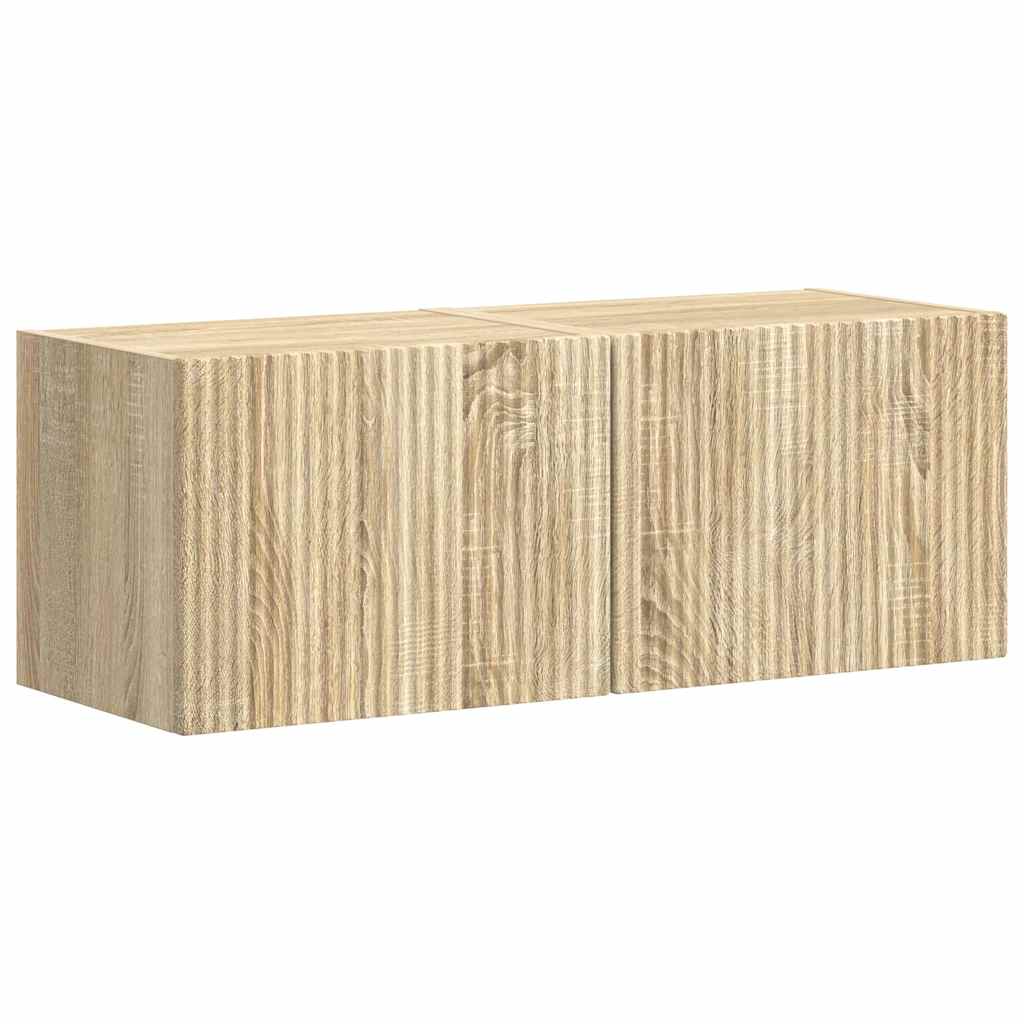 TV Fali Szekrény 2 pcs Sonoma Szerelt Fa