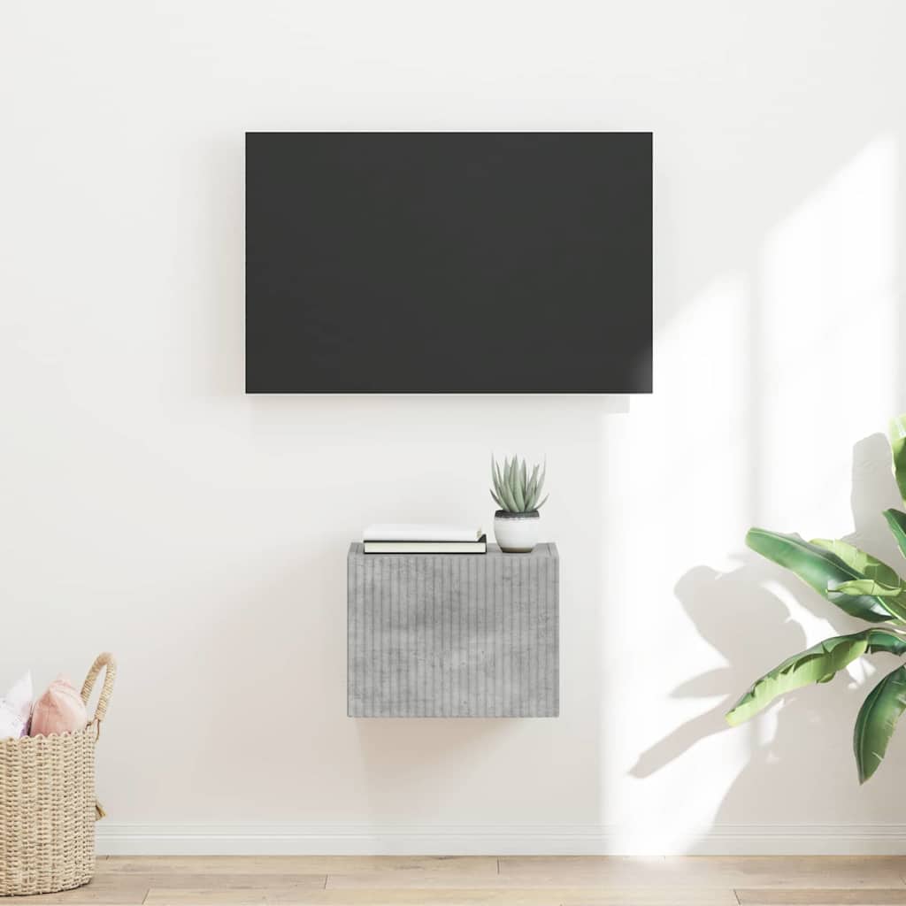 TV Fali Szekrény 39 x 31 x 29,5 cm Beton Szerelt Fa