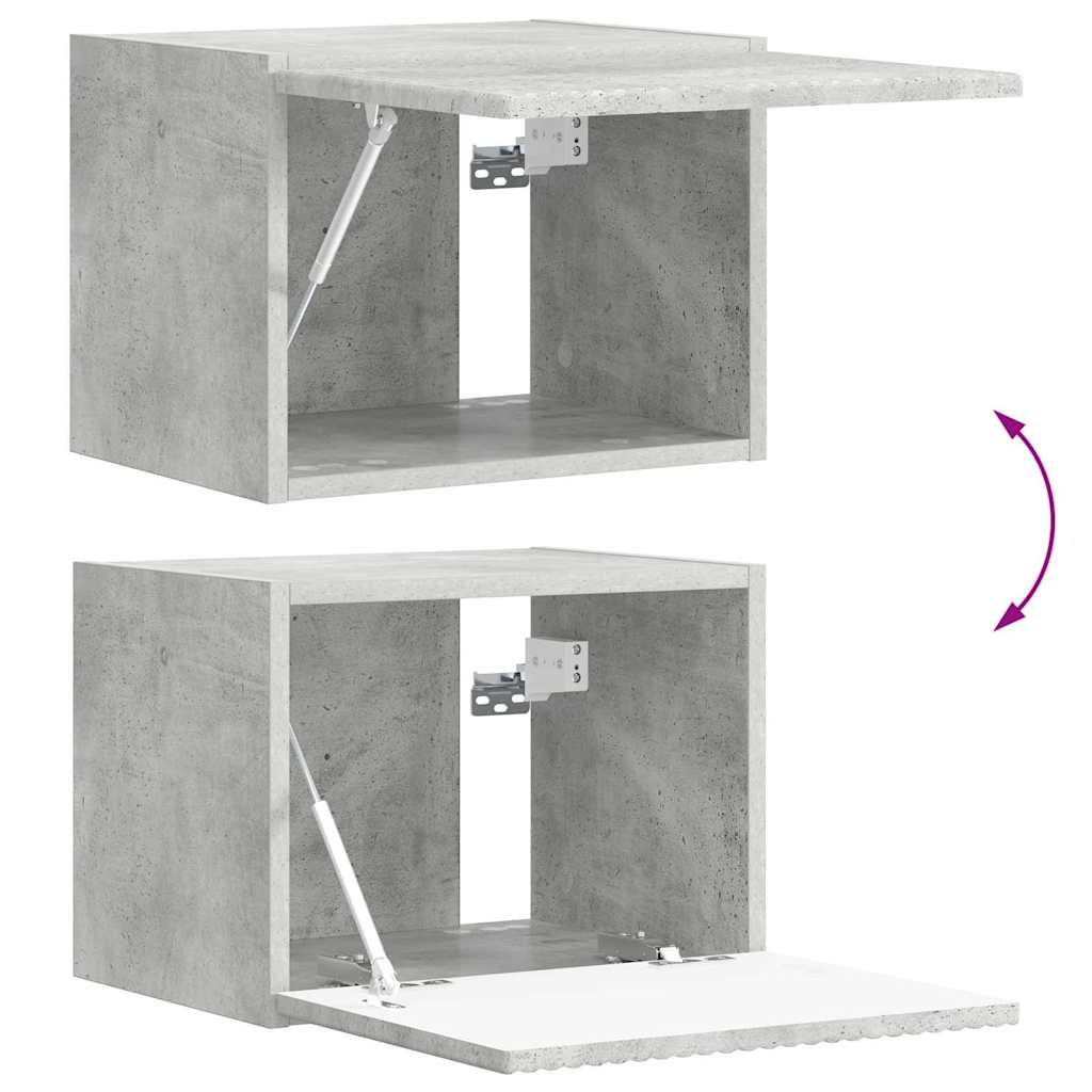 TV Fali Szekrény 39 x 31 x 29,5 cm Beton Szerelt Fa