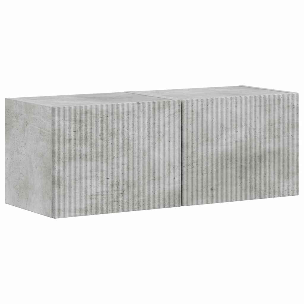 TV Fali Szekrény 2 pcs Beton Szerelt Fa