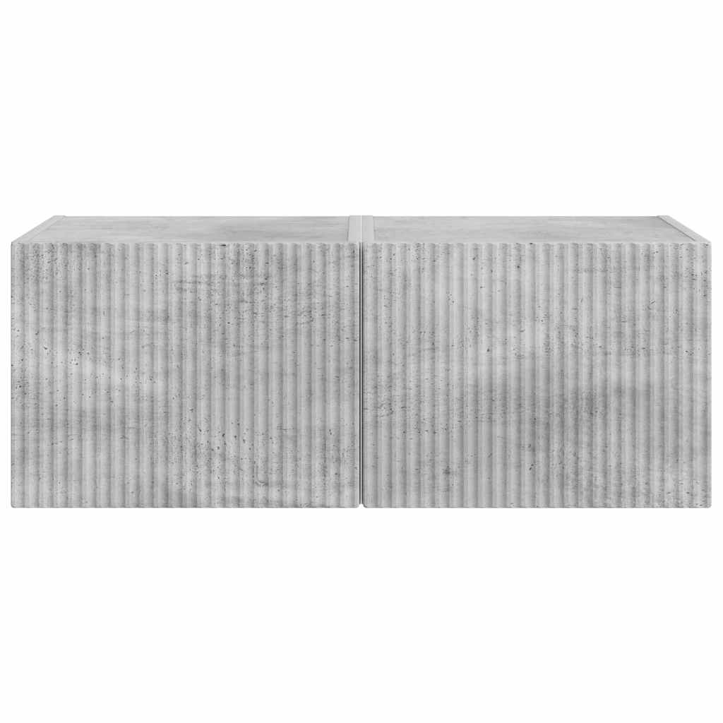 TV Fali Szekrény 2 pcs Beton Szerelt Fa