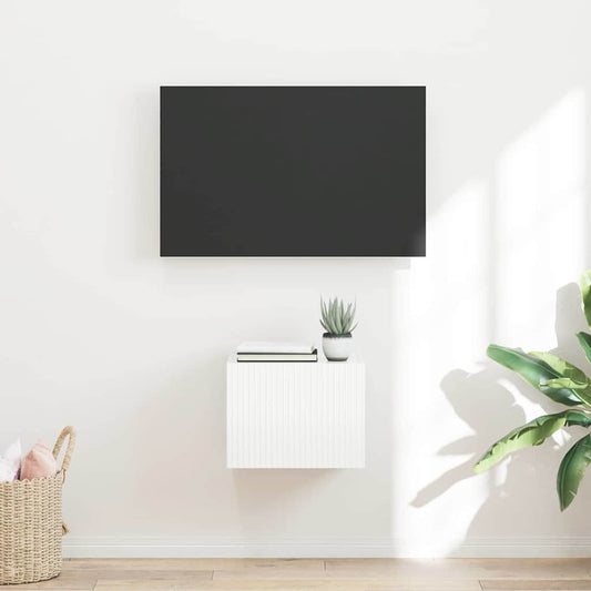 TV Fali Szekrény Fényes Fehér 39 x 31 x 29,5 cm Faanyag