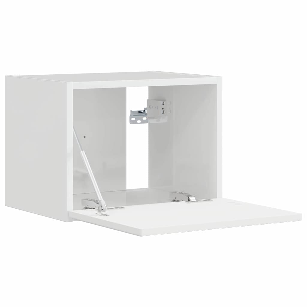 TV Fali Szekrény 39 x 31 x 29,5 cm Fényes Fehér Szerelt Fa