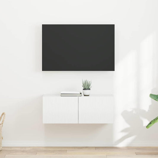 TV Fali Szekrény 2 pcs Fényes Fehér 39 x 31 x 29,5 cm Faanyag