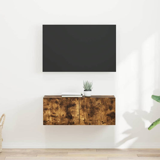 TV Fali Szekrény 2 pcs Füstölt tölgy 39 x 31 x 29,5 cm Faanyag