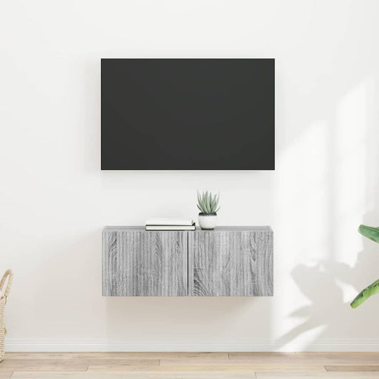 TV Fali Szekrény 2 pcs Szürke Sonoma 39 x 31 x 29,5 cm Faanyag