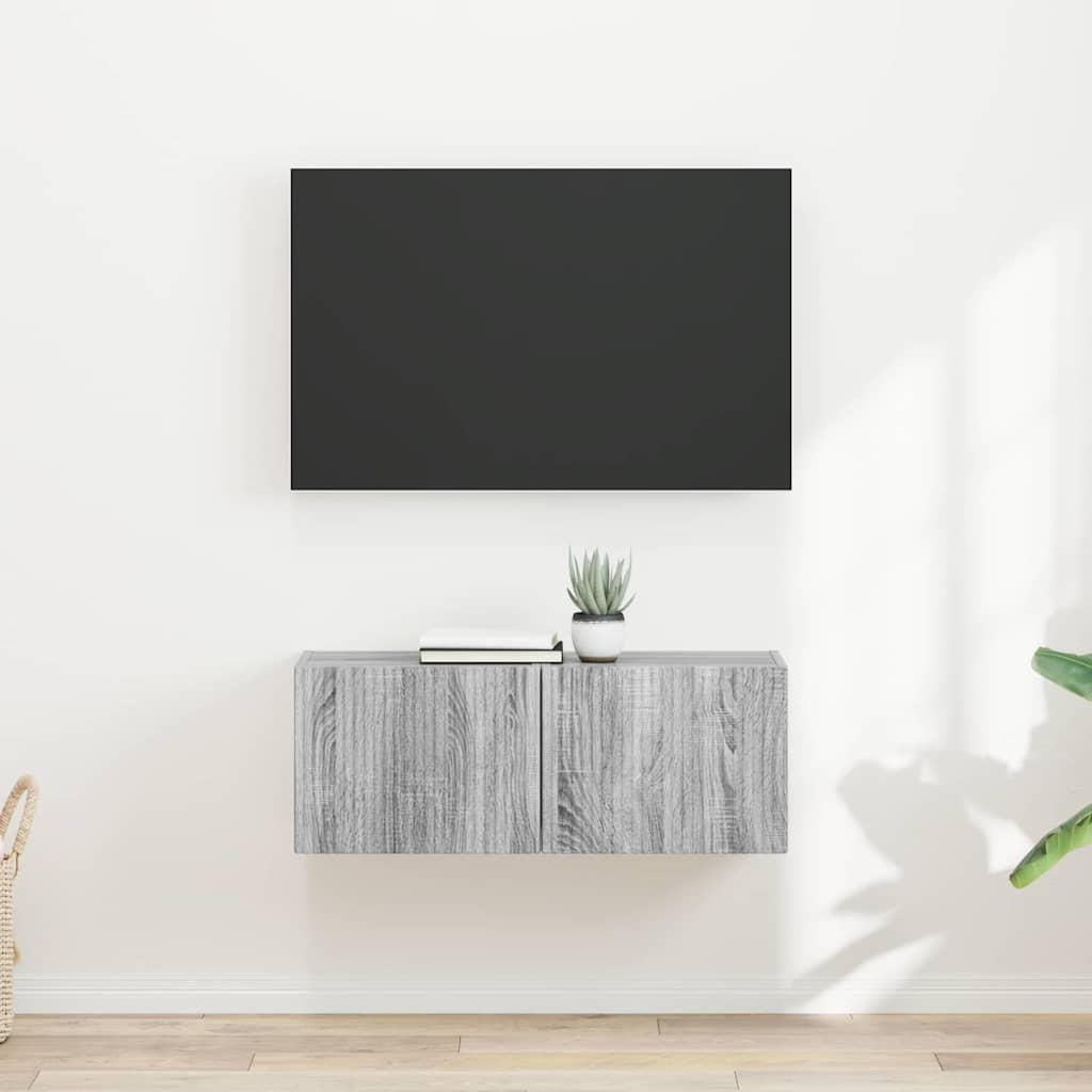 TV Fali Szekrény 2 pcs Szürke Sonoma 39 x 31 x 29,5 cm Faanyag