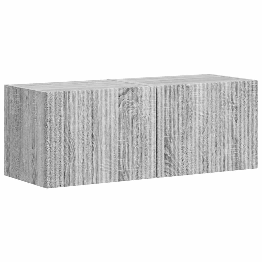 TV Fali Szekrény 2 pcs Szürke Sonoma 39 x 31 x 29,5 cm Faanyag