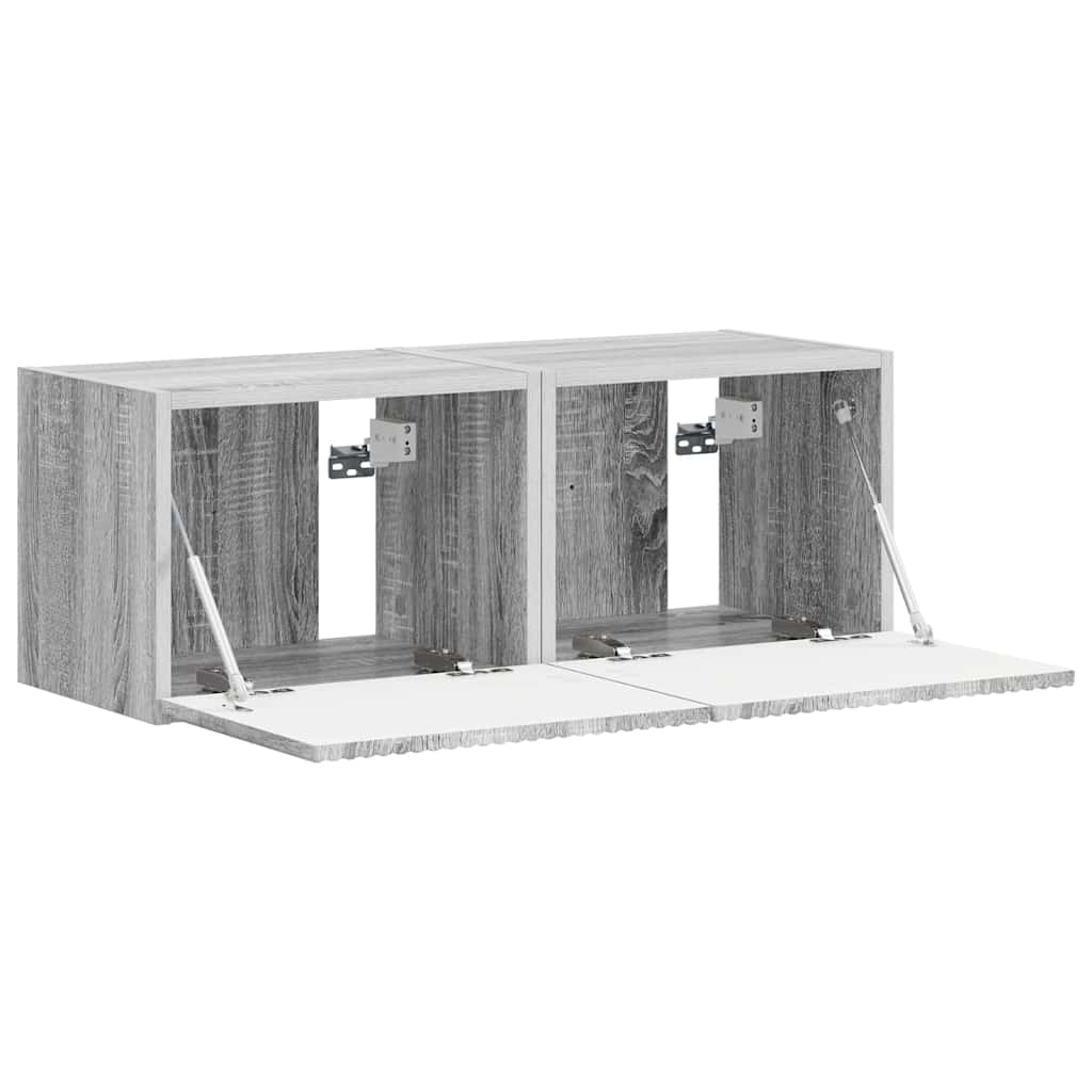 TV Fali Szekrény 2 pcs Szürke Sonoma 39 x 31 x 29,5 cm Faanyag