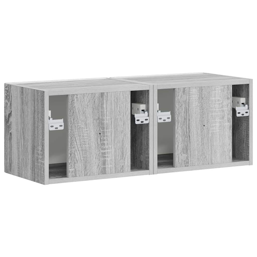 TV Fali Szekrény 2 pcs Szürke Sonoma 39 x 31 x 29,5 cm Faanyag