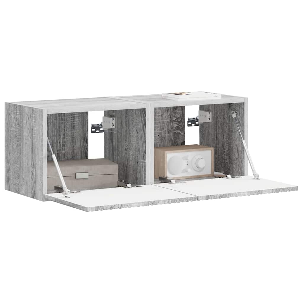 TV Fali Szekrény 2 pcs Szürke Sonoma 39 x 31 x 29,5 cm Faanyag