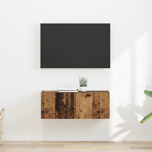 TV Fali Szekrény 2 pcs Öreg fa 39 x 31 x 29,5 cm Faanyag