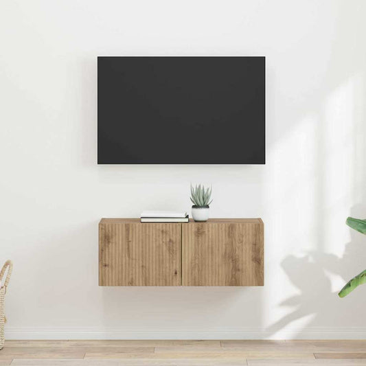TV Fali Szekrény 2 pcs Művészi tölgy 39 x 31 x 29,5 cm Faanyag