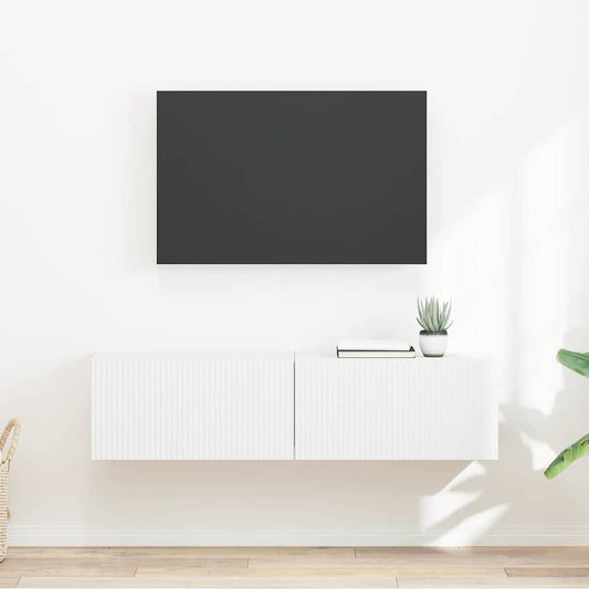 TV Fali Szekrény 2 pcs Fehér 60 x 31 x 29,5 cm Faanyag
