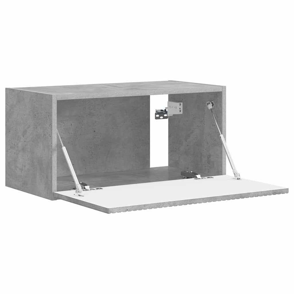 TV Fali Szekrény 60 x 31 x 29,5 cm Beton Szerelt Fa
