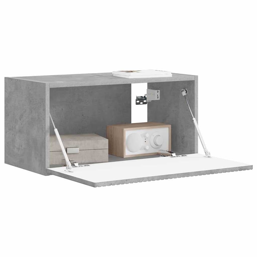 TV Fali Szekrény 60 x 31 x 29,5 cm Beton Szerelt Fa