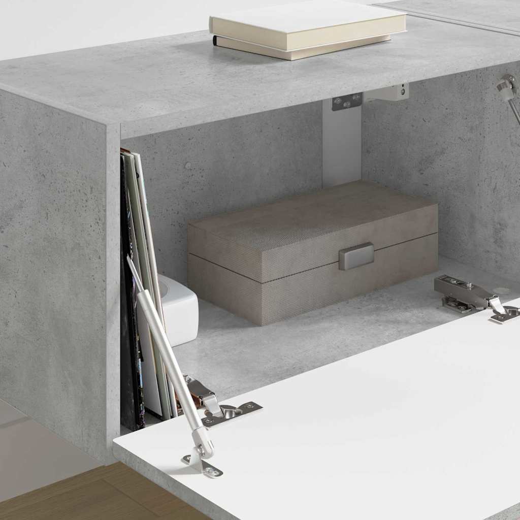 TV Fali Szekrény 2 pcs Beton Szerelt Fa