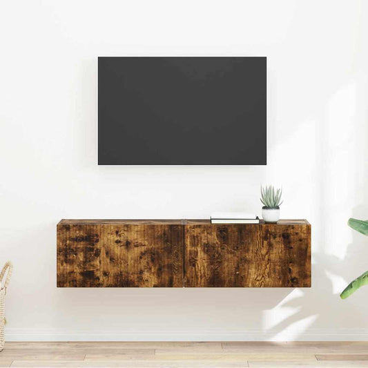TV Fali Szekrény 2 pcs Füstölt tölgy 60 x 31 x 29,5 cm Faanyag