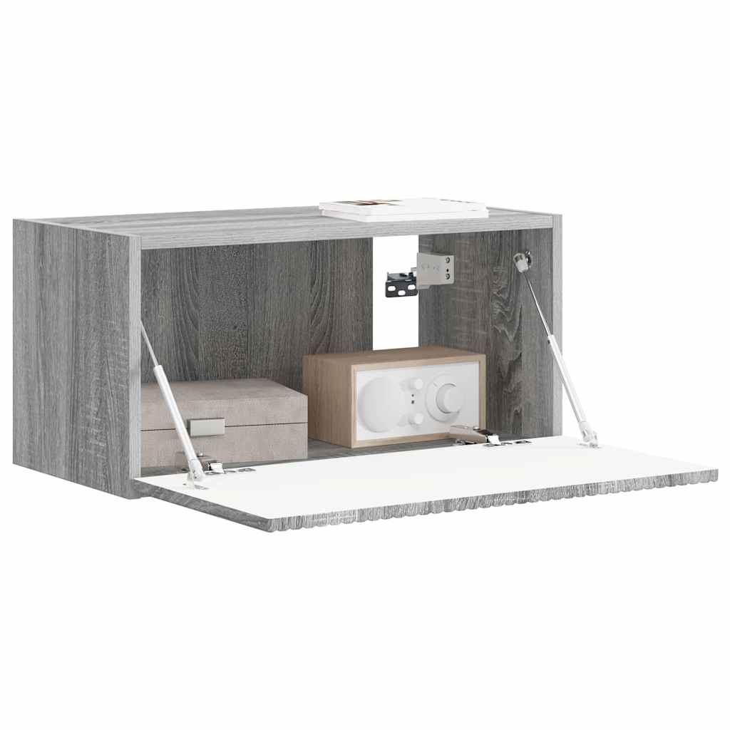 TV Fali Szekrény 60 x 31 x 29,5 cm Szürke Sonoma Szerelt Fa