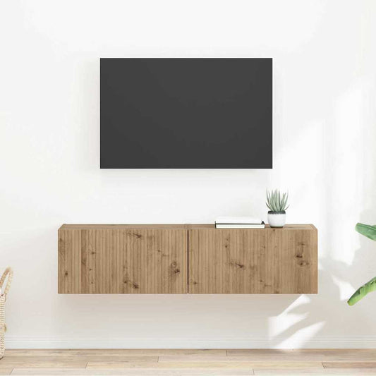 TV Fali Szekrény 2 pcs Művészi tölgy 60 x 31 x 29,5 cm Faanyag