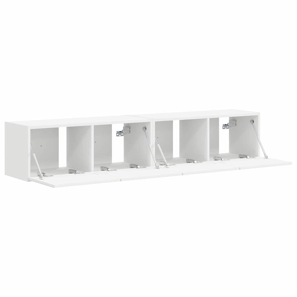 TV Fali Szekrény 2 pcs Fehér Szerelt Fa