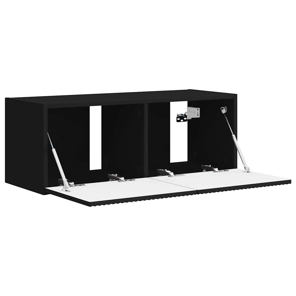 TV Fali Szekrény Fekete 78,5 x 31 x 29,5 cm Faanyag