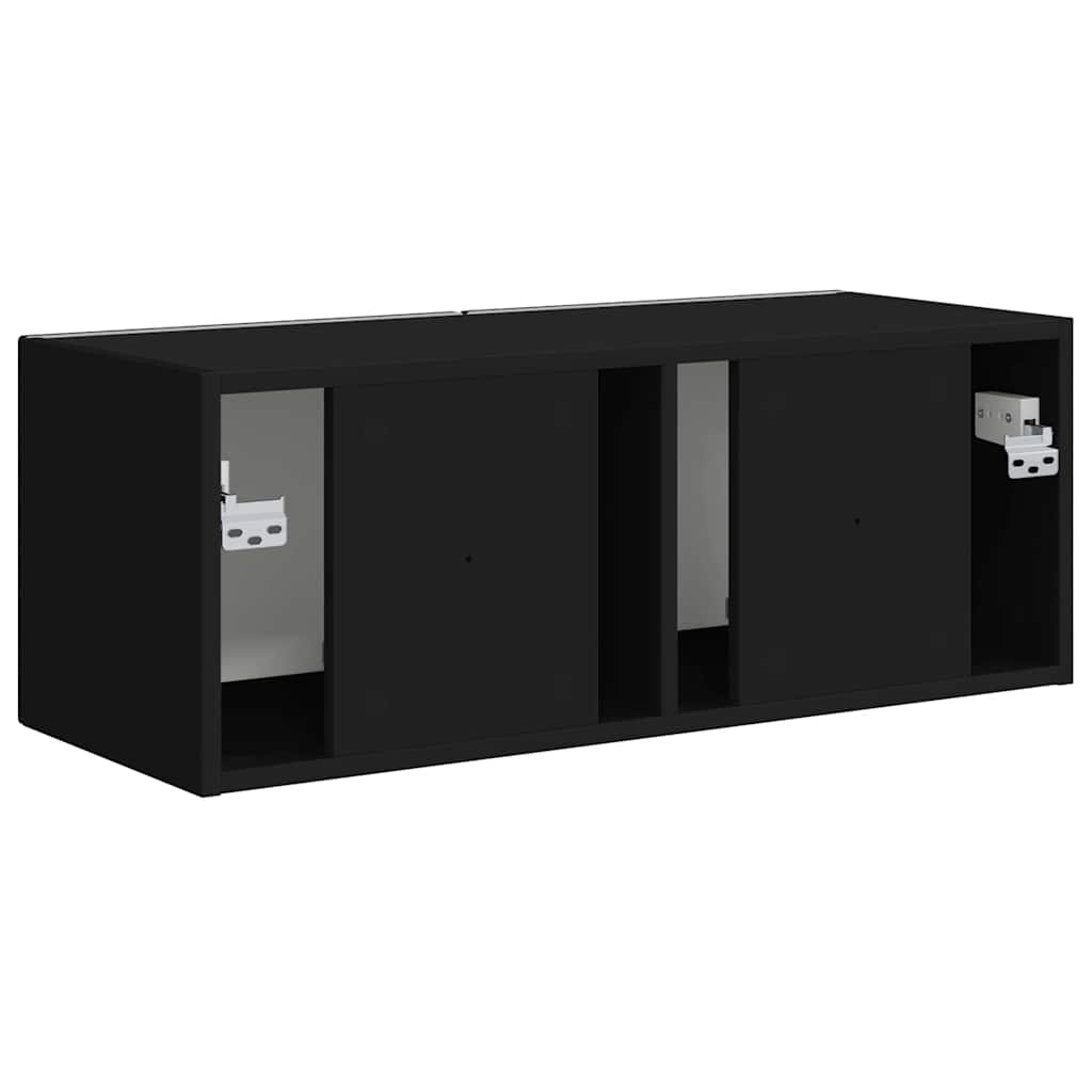 TV Fali Szekrény Fekete 78,5 x 31 x 29,5 cm Faanyag