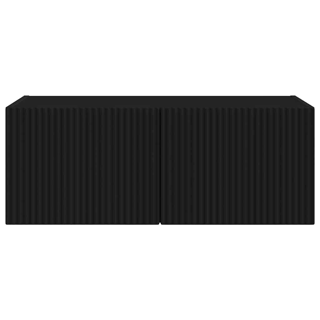 TV Fali Szekrény Fekete 78,5 x 31 x 29,5 cm Faanyag