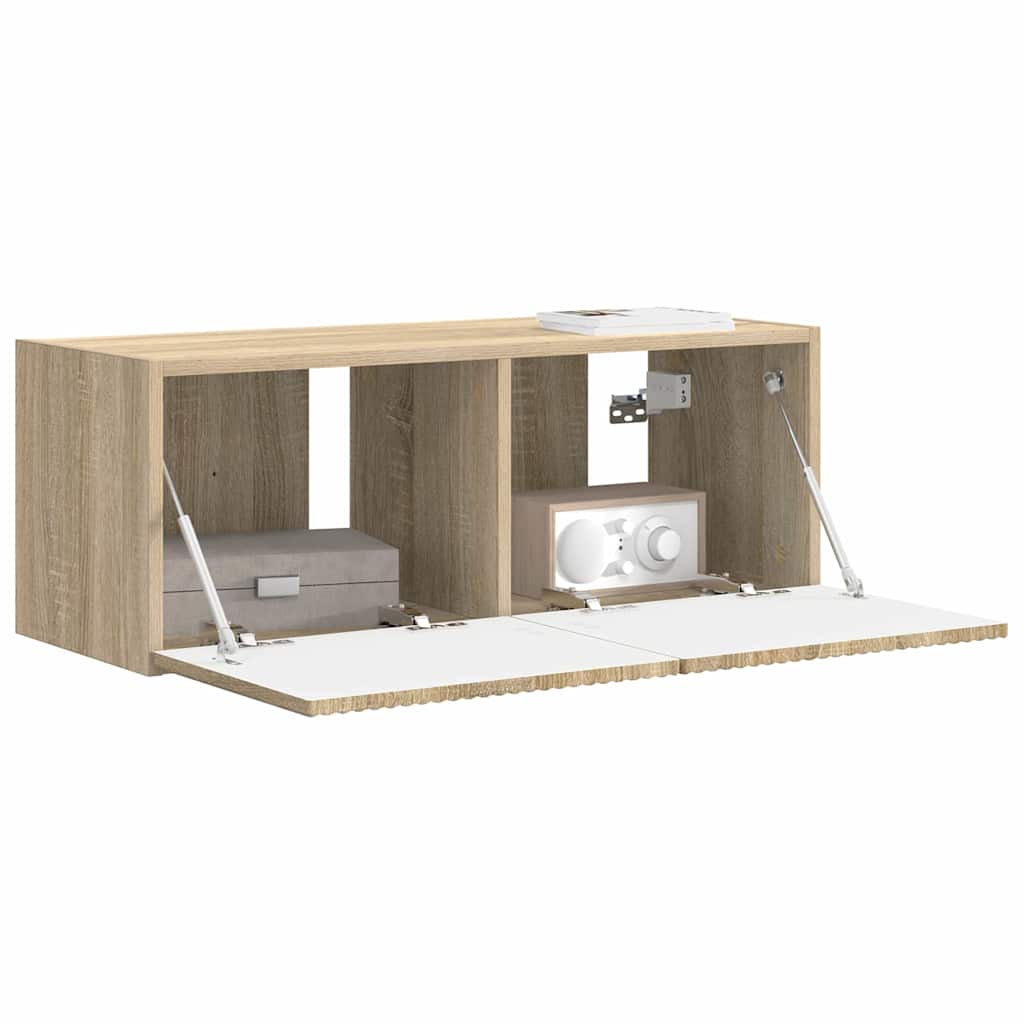 TV Fali Szekrény 78,5 x 31 x 29,5 cm Sonoma Szerelt Fa