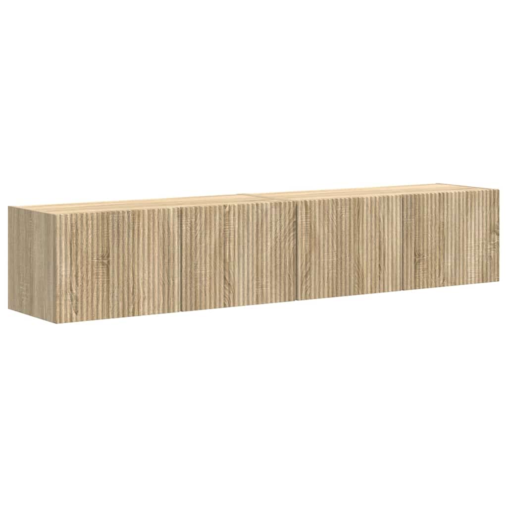TV Fali Szekrény 2 pcs Sonoma Szerelt Fa