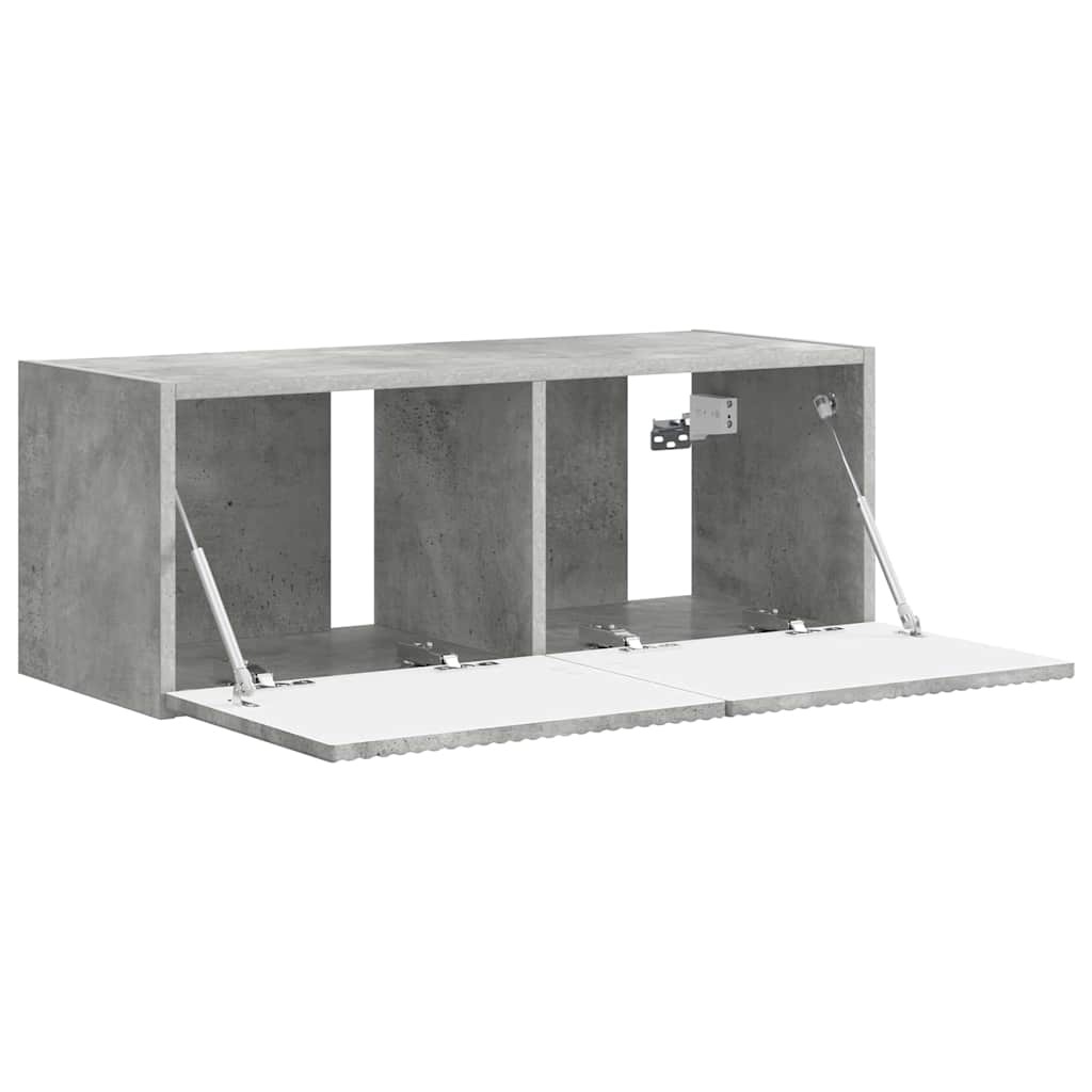 TV Fali Szekrény 78,5 x 31 x 29,5 cm Beton Szerelt Fa