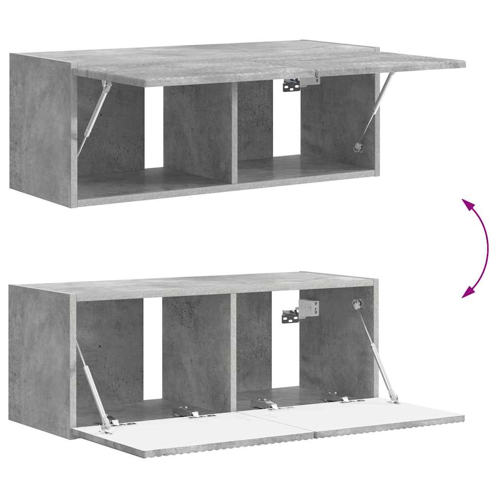 TV Fali Szekrény 78,5 x 31 x 29,5 cm Beton Szerelt Fa